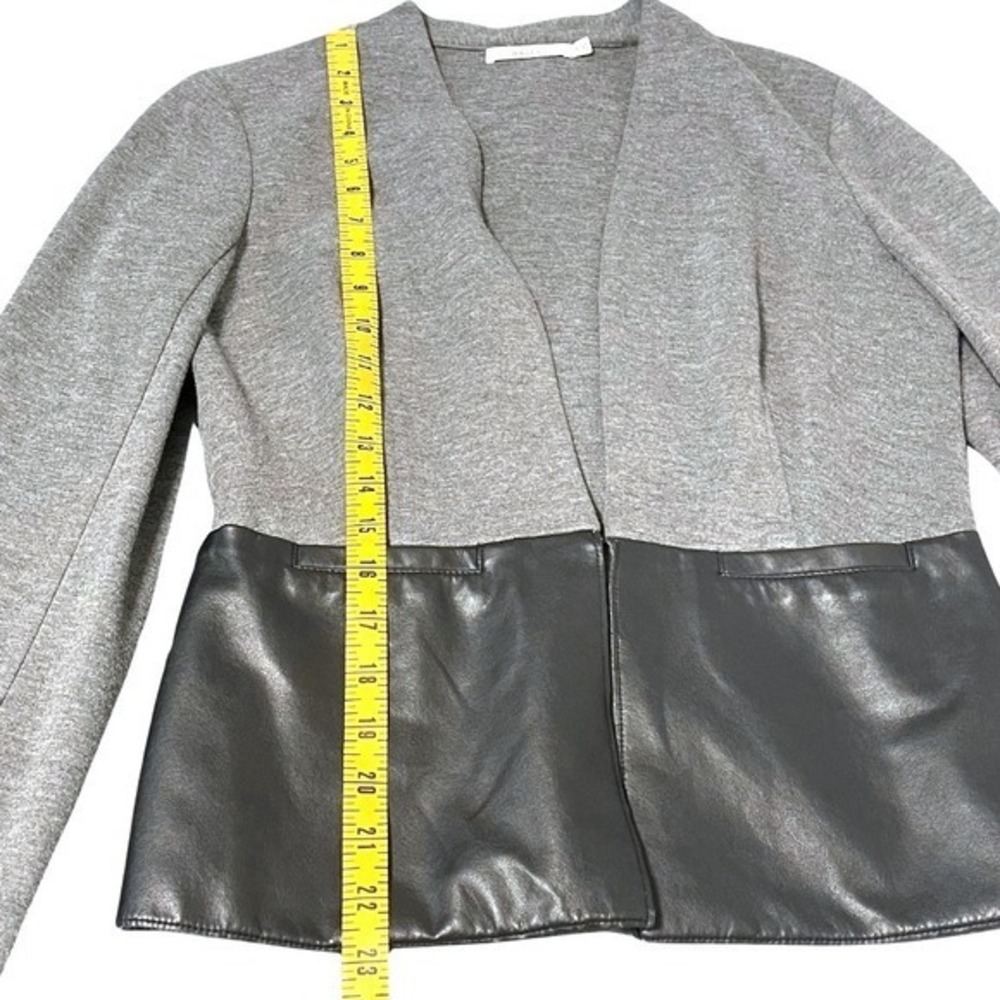 Bailey 44 Knit‎ Blazer Jacket Womens Size M Gray Faux Leather Trim Career - Picture 11 of 11